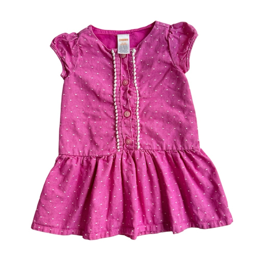 GYMBOREE kids pink with white polka dots SIZE 18-24m